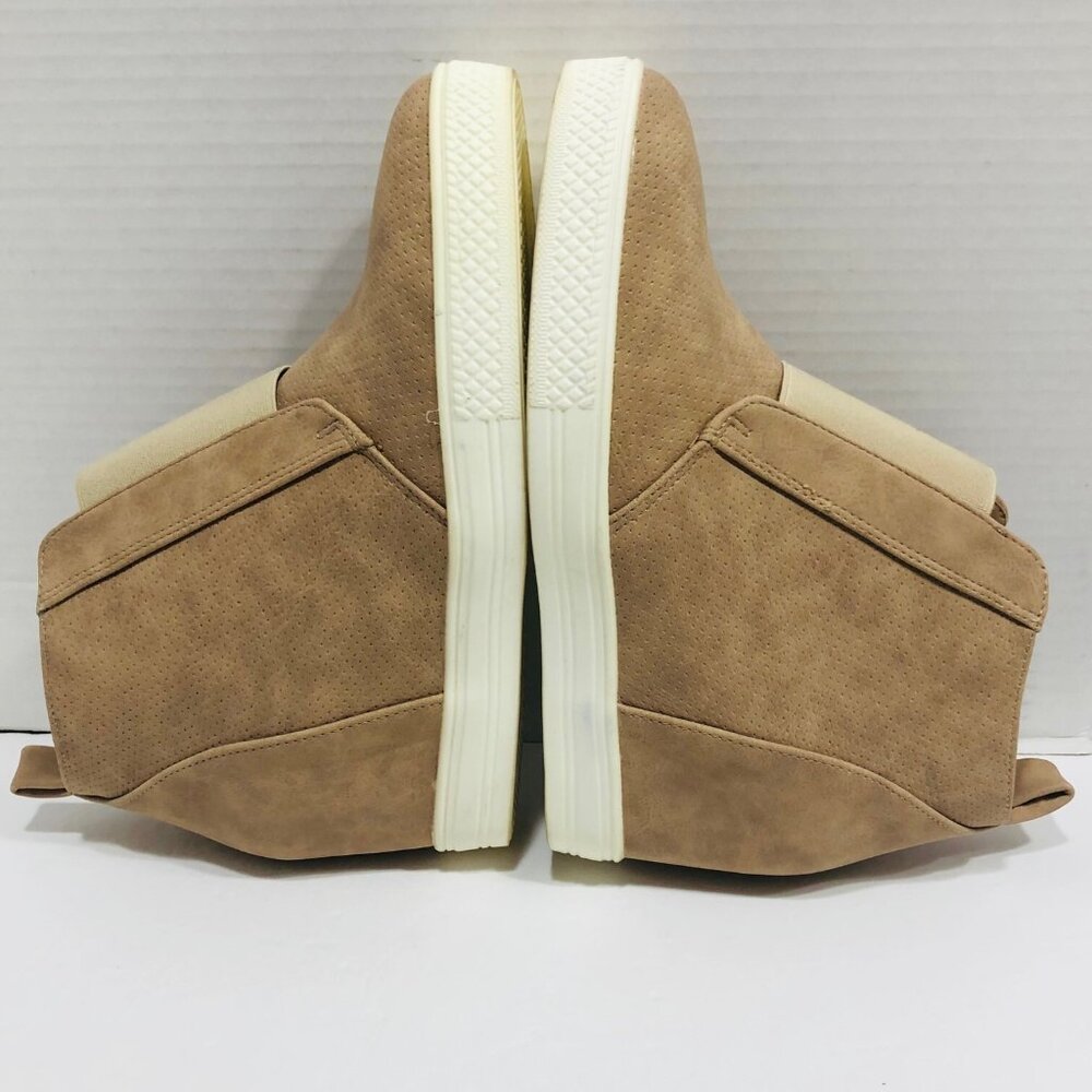Catherine Malandrino Sabra Tan Suede Ankle Boots Booties Women's 8 Hidden Wedge - Picture 5 of 10